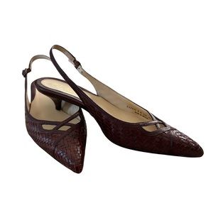 New Cole Haan Nanette Brown Leather Kitten Heels